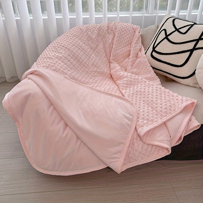 Cooling Blanket for Summer – Breathable Lightweight Throw with Soundwave Embossed Striped Design, 100% Polyester Machine Washable Blanket