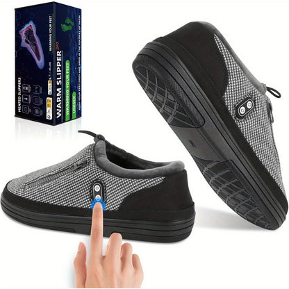 Heated Slippers for Men & Women with 5000mAh Battery – Electric Foot Warmer Shoes, Carbon Fiber Heating, 3 Heat Settings