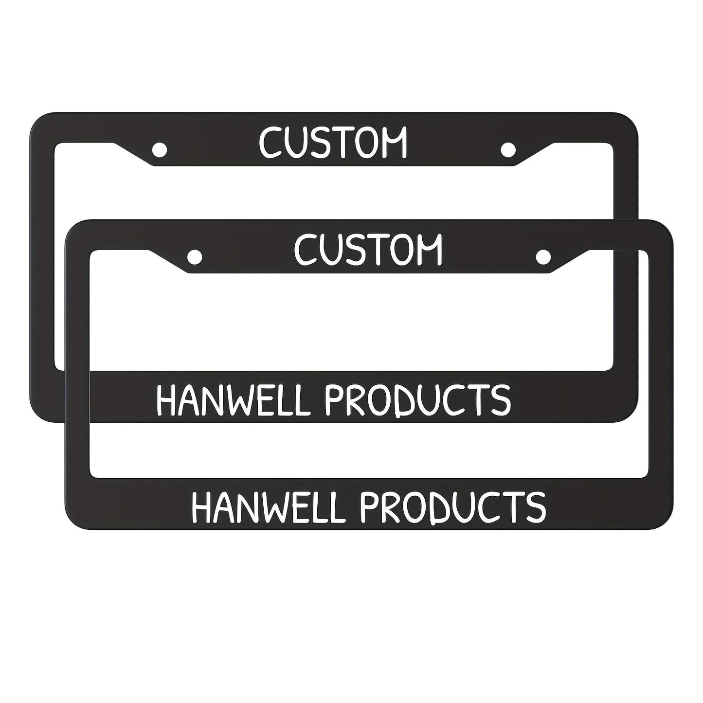 Custom License Plate Frame – 6 Font Styles, Heavy-Duty Weather-Resistant Car Tag Holder, Personalized Front & Rear License Plate Border
