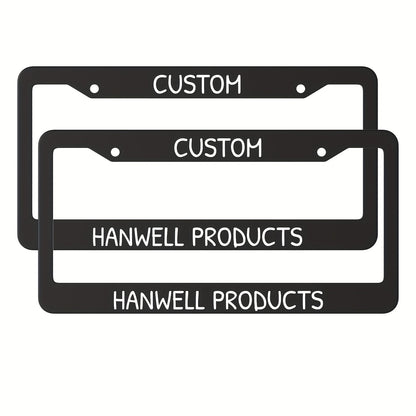 Custom License Plate Frame – 6 Font Styles, Heavy-Duty Weather-Resistant Car Tag Holder, Personalized Front & Rear License Plate Border
