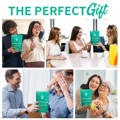 Twenty Assorted Shower Steamer Tablets with Six Fragrance Labels in a Teal Resealable Gift Bag