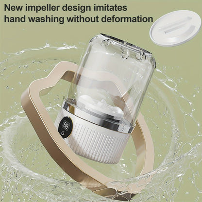 Portable Mini Washing Cup One-Button Start 2 Modes Impeller Hand-Wash Simulation Space-Saving for Entryways, Bedrooms and Living Spaces