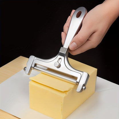Cheese Slicer Adjustable Thickness 2-Pack, Stainless Steel Wire Cheese Cutter for Hard & Cheese