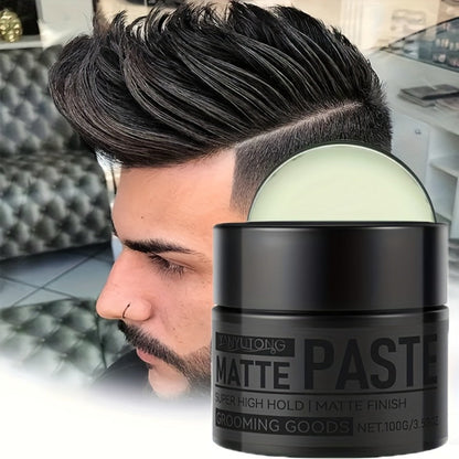 Matte Hair Paste for Men 100g, Non-Greasy Medium Hold Styling Cream with Plant Squalane & Argan Oil