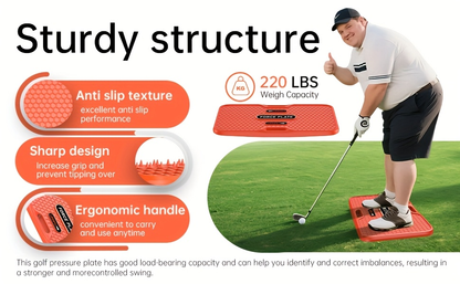 Golf Swing Trainer Balance Board with Weight Transfer Pressure Plate – Beginner Practice Aid for Swing Mechanics