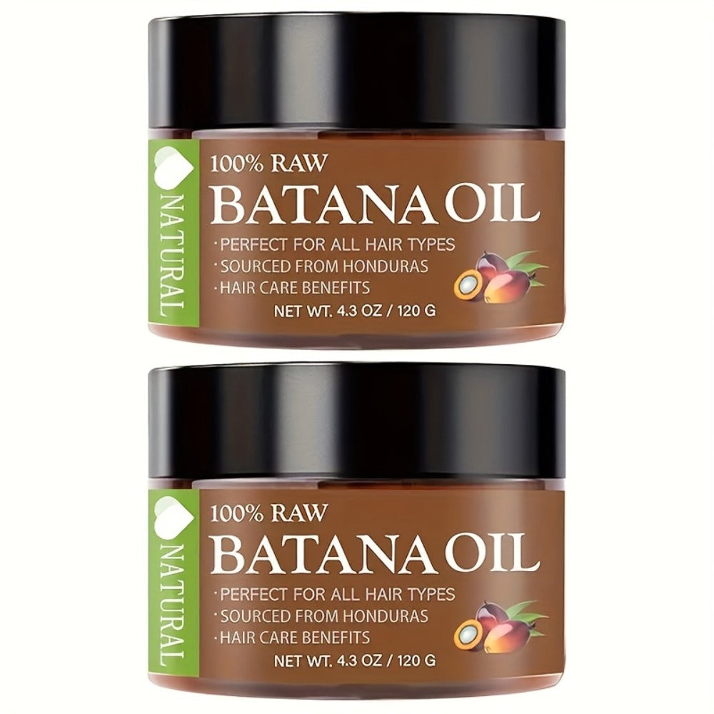 Hair Oil Batana Two-Jar Balm Set with Wide-Mouth Containers for Pre-Wash or Leave-In Hair Application