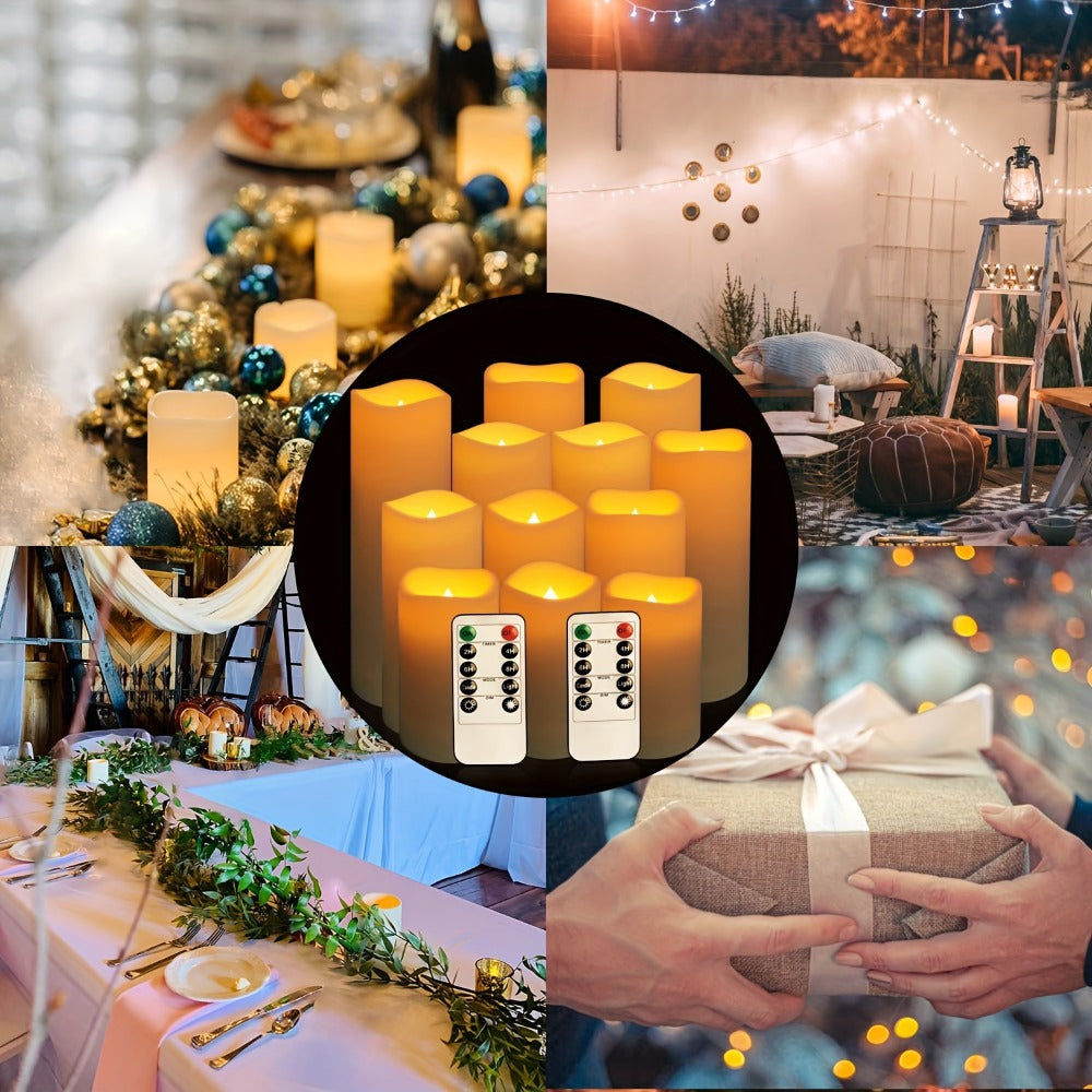 24-Piece Flameless LED Candle Set with Four Remotes and 4-, 5- or 6-Inch Battery-Operated Candles for Event and Home Decor