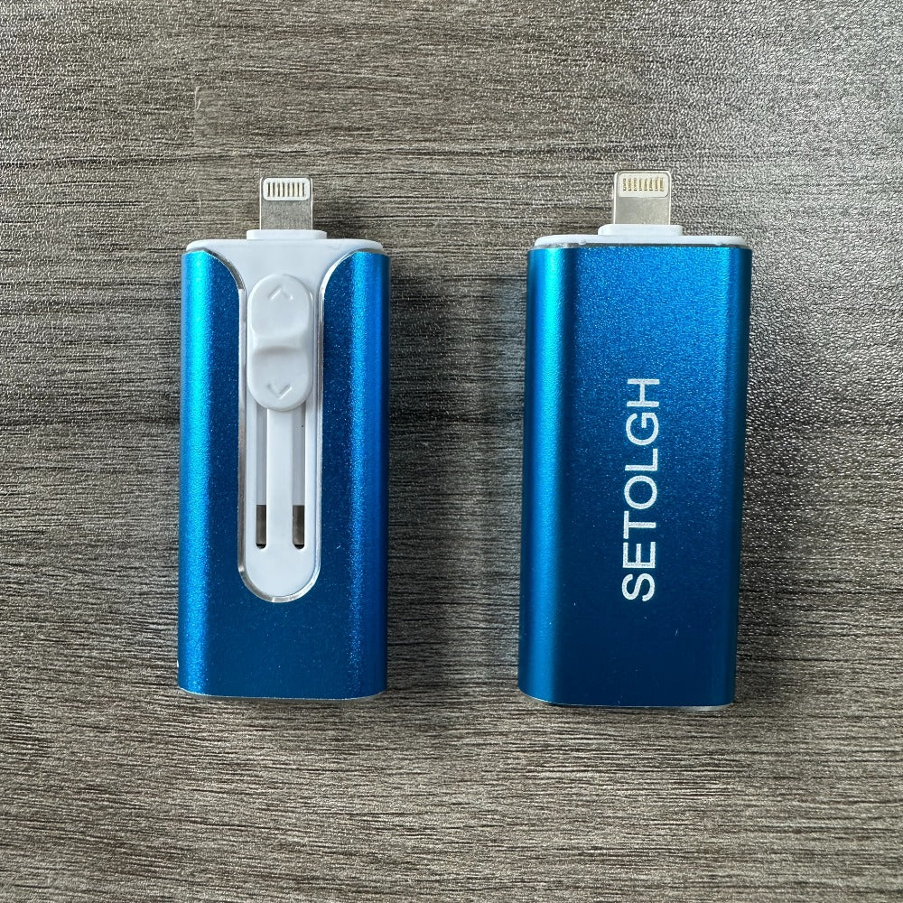 OTG USB 3.0 Flash Drive 4-in-1 for iPhone iPad Android Mac PC – Lightning Type-C Micro USB Connector Thumb Drive 64GB 128GB 256GB Memory