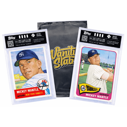 Vintage Baseball Card Vanity Slab Mystery, Authentic Topps Era Card 50 to 100+ Years Old in Display Case