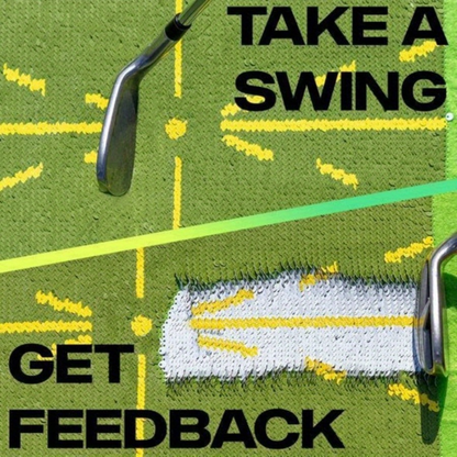 Golf Swing Training Mat with Ball Impact Path Feedback – Anti-Slip PP Base, Color-Change Swing Indicator, SBR Shock Absorption for Indoor
