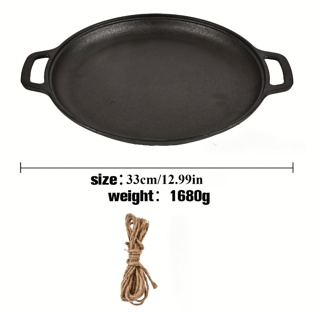 Cast Iron Frying Pan Non-Stick 11 Inch 28cm, Anti-Deformation Even Heating, Oven & Induction Safe Skillet for Pizza Barbecue & Camping