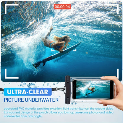 Glossy Phone Pouch 2 Pack for iPhone 16 15 14 Pro Max Samsung S24 S23, Swim Beach Boating Underwater Dry Case Bag with Secure Seal