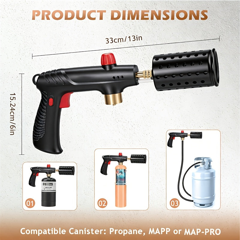 Kitchen Torch Propane Culinary Torch with Adjustable Flame, Safety Lock & Heat Dissipation, Butane Torch for Searing Steak