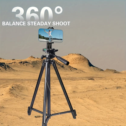 55 Inch Aluminum Tripod with Pistol Grip Head | Dual-Use Phone & Camera Travel Stand for iPhone Android DSLR Mirrorless Action Cam