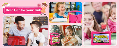 Veidoo 7 Inch Kids Tablet with Drop-Proof Silicone Cover – Eye Protection Screen, WiFi, 2GB RAM 16GB/32GB ROM, Dual Camera