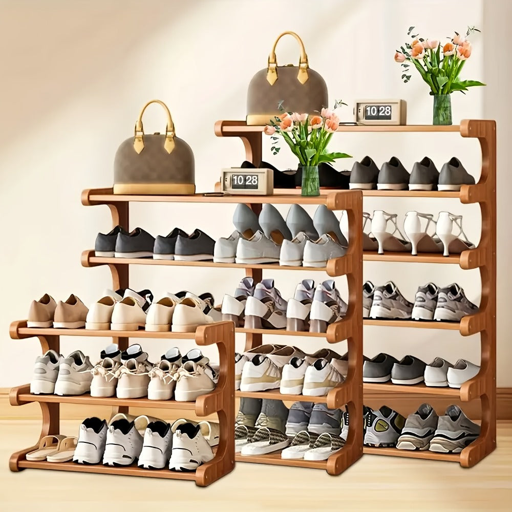 Bamboo Shoe Rack 3 5 6 Layer Widened Reinforced – Multi-Tier Shoe Storage Stand for Entryway Bedroom Living Room Garage