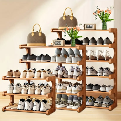Bamboo Shoe Rack 3 5 6 Layer Widened Reinforced – Multi-Tier Shoe Storage Stand for Entryway Bedroom Living Room Garage