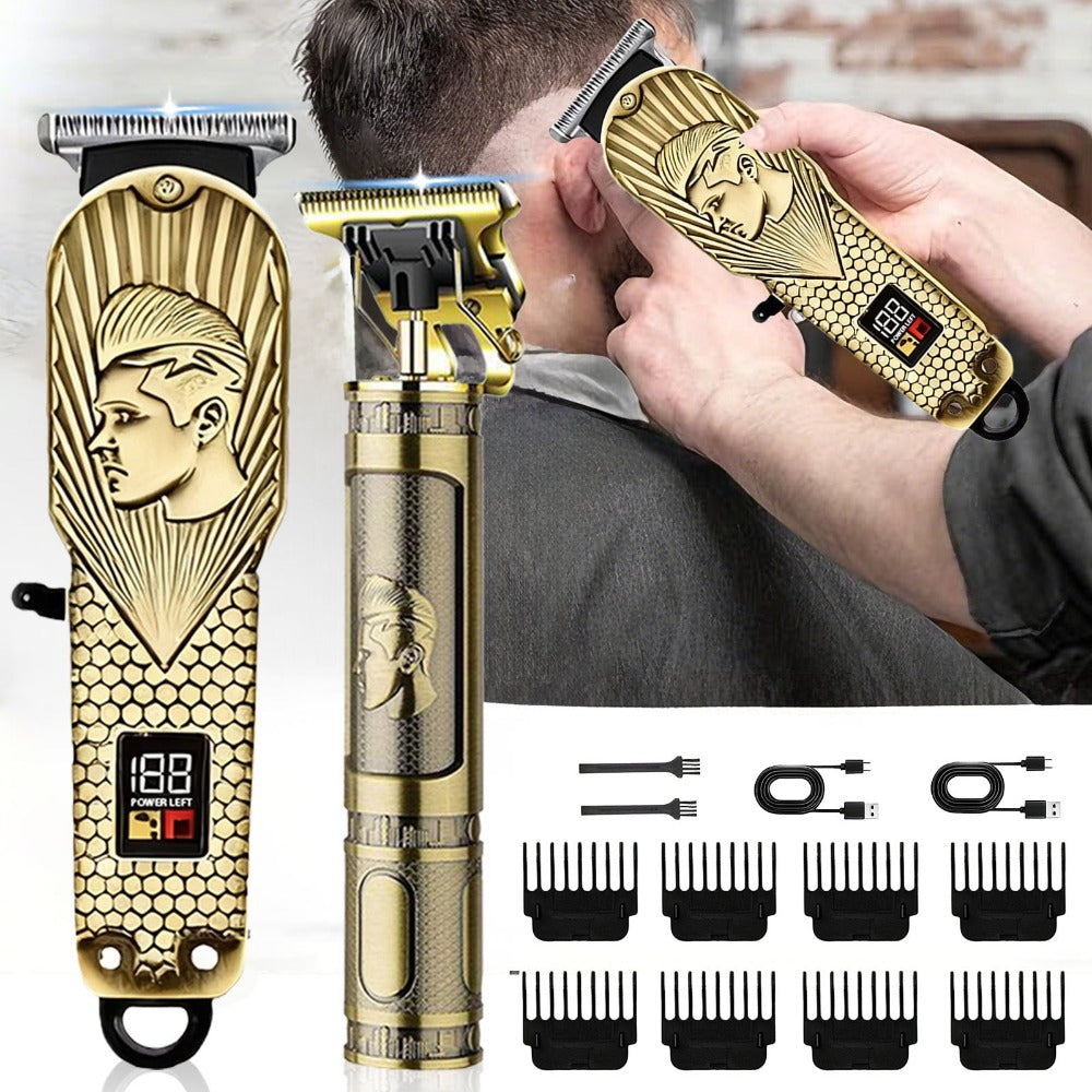 Men's Grooming Set 2 or 4 Piece - Cordless Electric Hair Clipper, T-Shaped Beard Trimmer, Nose Hair Trimmer & Electric Shaver