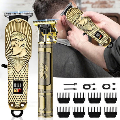 Men's Grooming Set 2 or 4 Piece - Cordless Electric Hair Clipper, T-Shaped Beard Trimmer, Nose Hair Trimmer & Electric Shaver