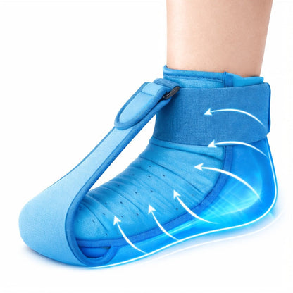 Plantar Fasciitis Night Splint with Detachable Gel Ice Pack, Breathable Foot Drop Brace for Heel Pain