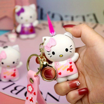 3D Cartoon Cute Character Lighter with Keychain - Red Flame Gas Lighter, Kawaii Design, Pink & Purple
