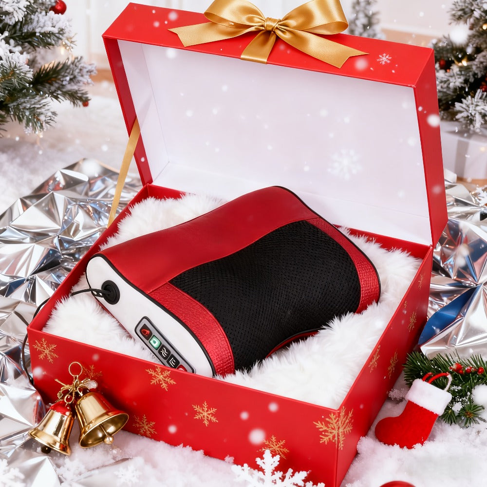 Shiatsu Neck & Back Massage Pillow – Bidirectional Rotating Deep Tissue Kneading Cervical Massager for Pain Relief