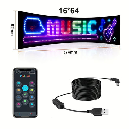 LED Matrix Panel Flexible Programmable Display – Bluetooth APP Control, USB Powered DIY LED Sign Board