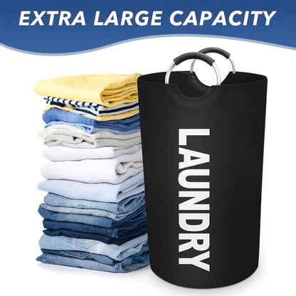Tall 95L Laundry Basket Set with 14.96 x 31.1-Inch Fabric Bins in Single Gray or Two-Piece Color Options