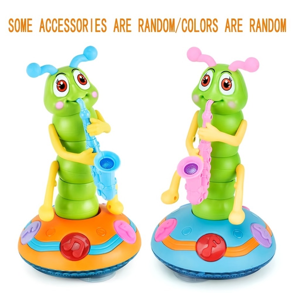 Caterpillar Saxophone Toy for Kids with LED Lights & Music - Electric Musical Instrument for Toddlers