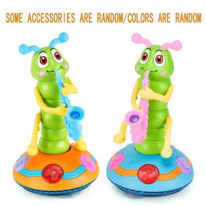 Caterpillar Saxophone Toy for Kids with LED Lights & Music - Electric Musical Instrument for Toddlers