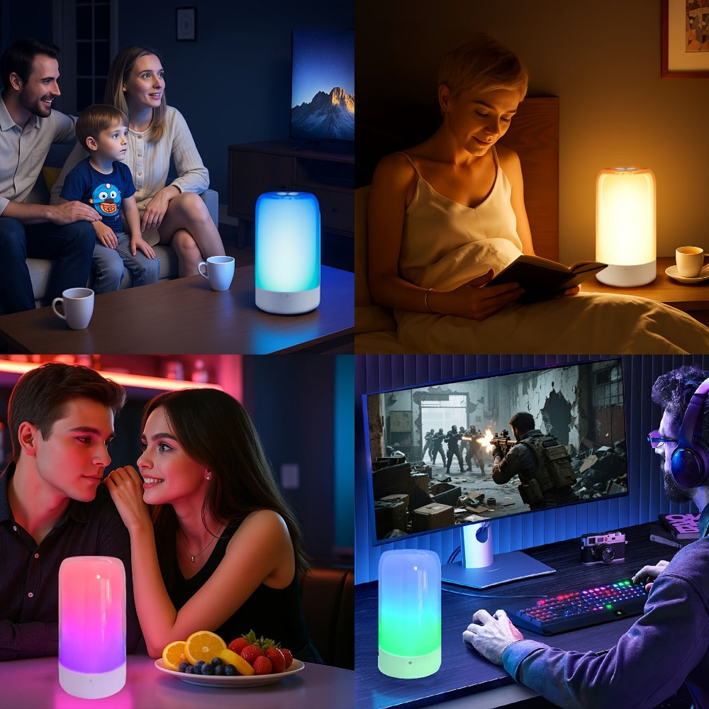 RGB Night Light Touch Control Bedside Lamp 13 Colors 3-Level Dimming LED Desk Lamp for Entryways, Bedrooms and Living Spaces