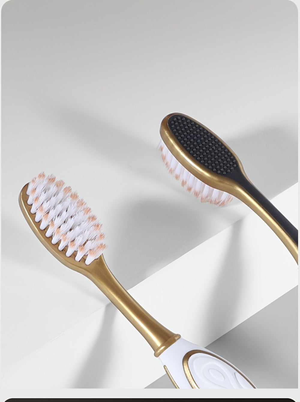Gloryin Soft Bristle Toothbrush Set Anti-Slip Olive Handle Full Size Head Gentle Gum Care Daily Oral Hygiene