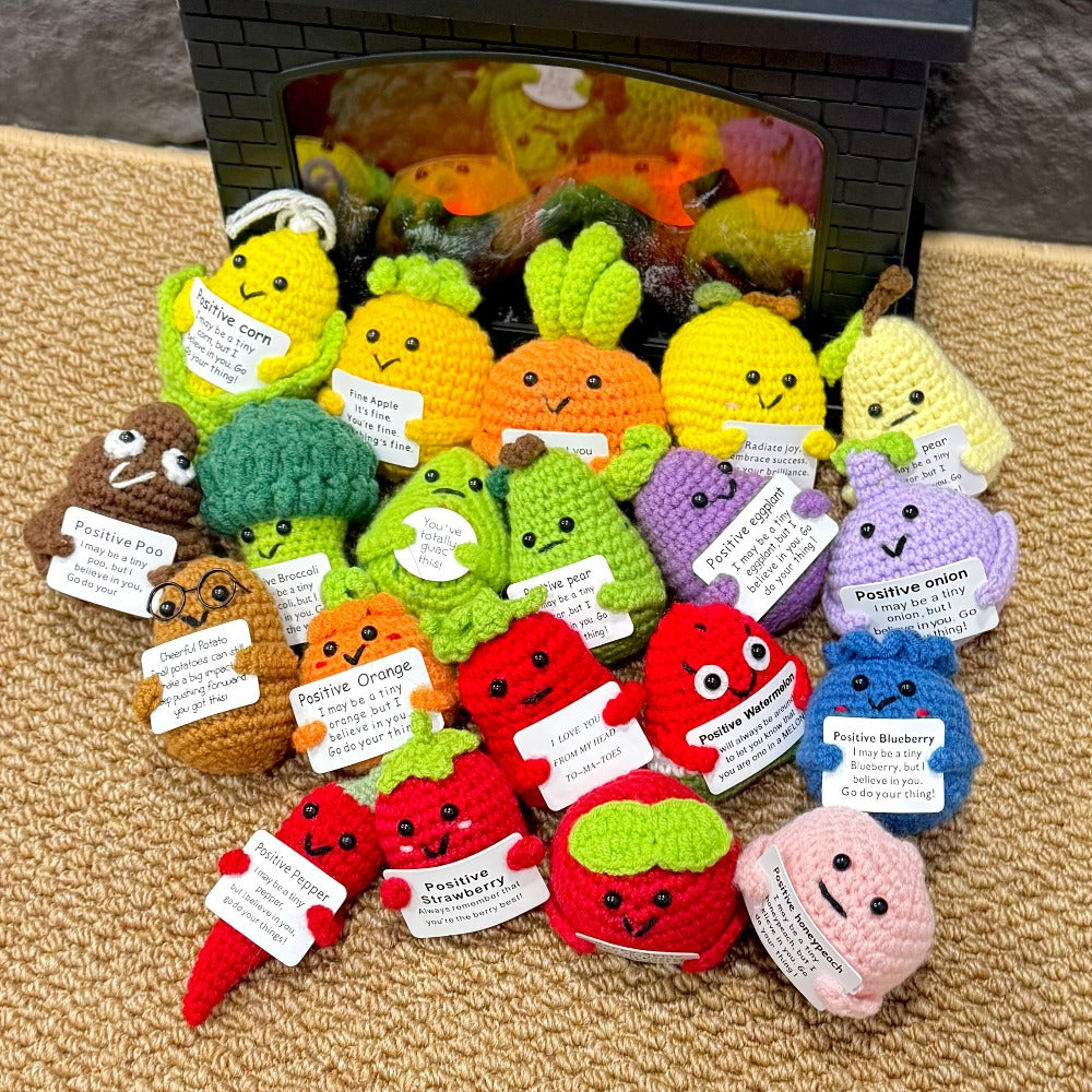 Crochet Doll Set 20pcs Handmade Emotional Support Dolls, Cute Collectible Okra Plush Figures