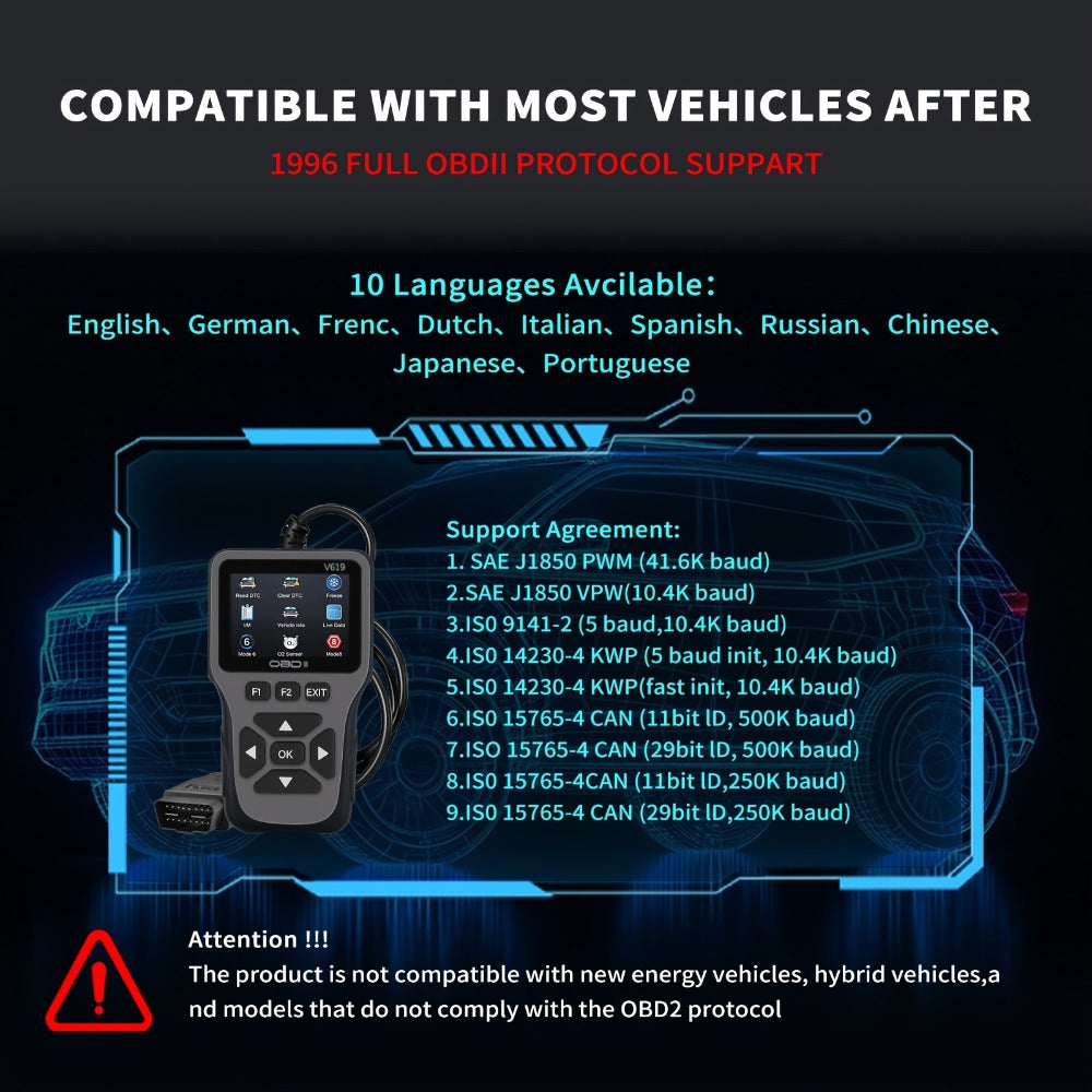 OBD2 Scanner Diagnostic Tool with 35, 901 DTC Library, Check Engine Code Reader, Live Data & Battery Test for 1996+ Cars