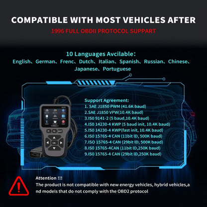 OBD2 Scanner Diagnostic Tool with 35, 901 DTC Library, Check Engine Code Reader, Live Data & Battery Test for 1996+ Cars