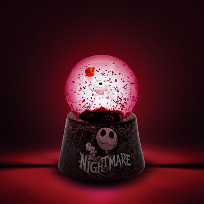 Nightmare Before Christmas Zero Light-Up Snow Globe, Disney Jack Skellington Dog Mini Collectible Snow Globe 3-Inch