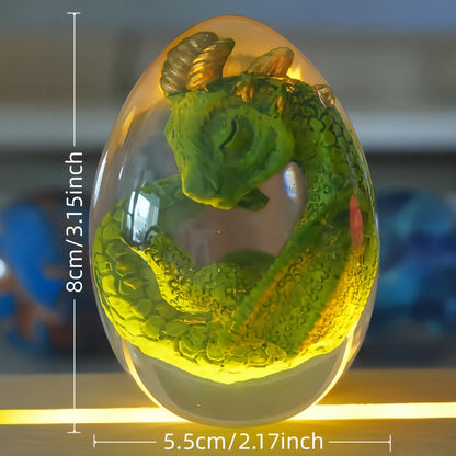 Dragon Egg Statue Crystal Transparent Resin Dinosaur Egg Figurine Handcrafted Collectible for Fantasy Lovers Home Decor Shelf Display