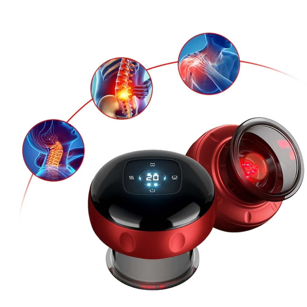Electric Cupping Massager, Portable USB Rechargeable Gua Sha Scraping & Acupressure Device for Full Body