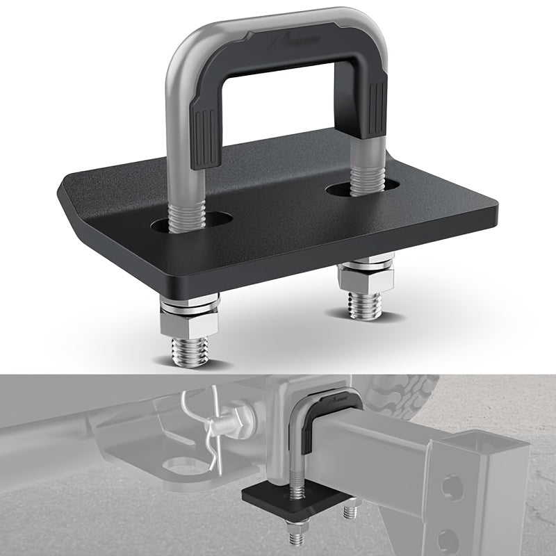 Trailer Hitch Tightener Anti Rattle Stabilizer 2 Inch Heavy Duty Steel U-Bolt with Rubber Cover Hitch Mount Wobble Eliminator for 2"