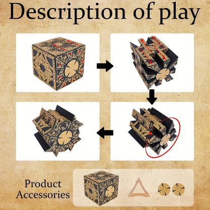 Lament Configuration Puzzle Box Cube, Functional Detachable Deformation Lock Box with Display Base