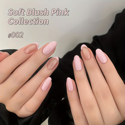 Gel Nail Polish 8-Color Gentle Pink Set in 0.51oz Bottles with Shades 001-008 and LED Soak-Off Cure for Nail Art