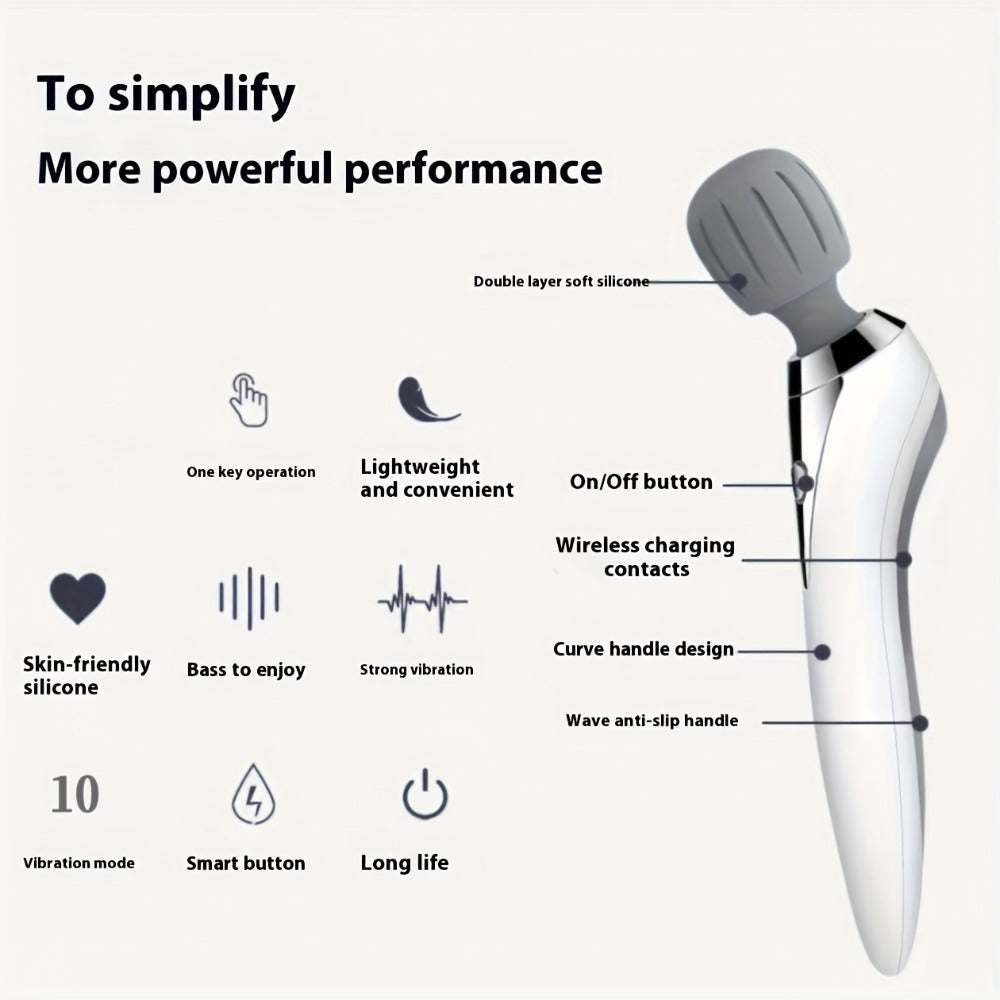 Wireless Stick Massager for Full Body, Portable Rechargeable Personal Massager for Neck, Back, Shoulder