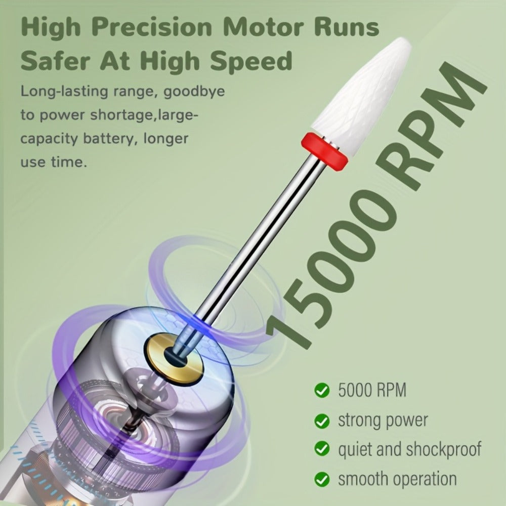 Electric Nail Drill Kit 12 Bits & Stand, 20000RPM Professional Nail File for Gel Polish Removal, Acrylic