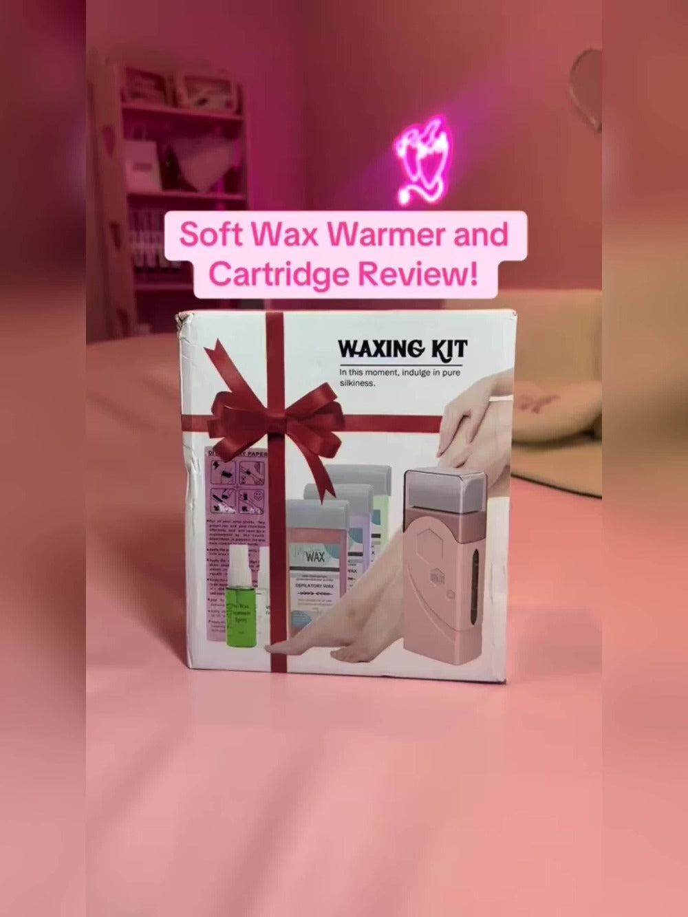 Roll On Wax Kit 105 Piece Complete Home Waxing Set – 2 Roll On Wax Rollers, Wax Warmer, 100 Waxing Strips, Lavender Oil & Pre-Post Spray