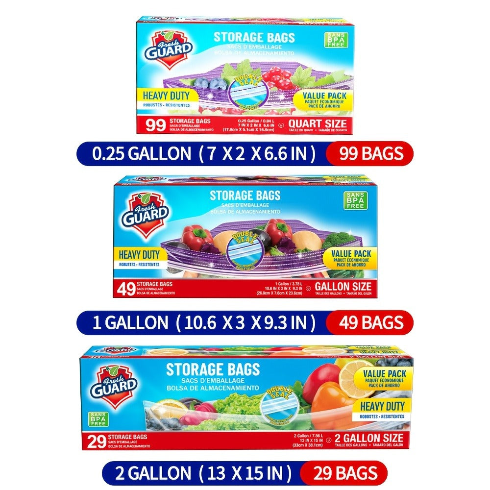Freezer Storage Bags Resealable, Sturdy Bulk Food Storage Bags with Easy-Open Tabs for Freezer & Refrigerator