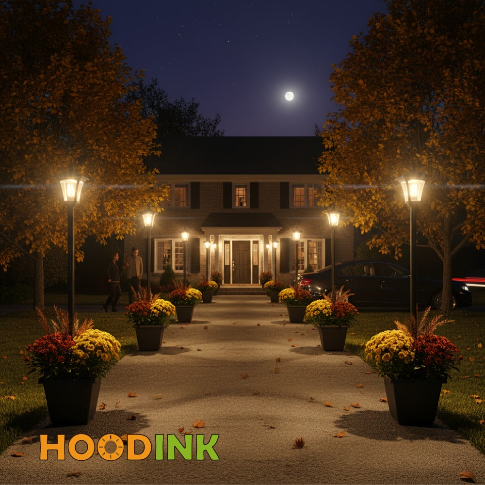 Solar Post Light Outdoor Garden Pathway Lamp 60LM White LED for Entryways, Bedrooms and Living Spaces