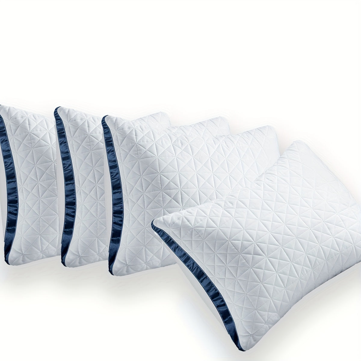 Hotel Quality Sleep Pillows Firm Support Cool-to-Touch Fiber Fill 2/4 Pack – Back Stomach Side Sleeper Pillow Set Soft Breathable Bed
