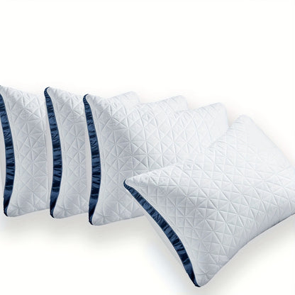 Hotel Quality Sleep Pillows Firm Support Cool-to-Touch Fiber Fill 2/4 Pack – Back Stomach Side Sleeper Pillow Set Soft Breathable Bed