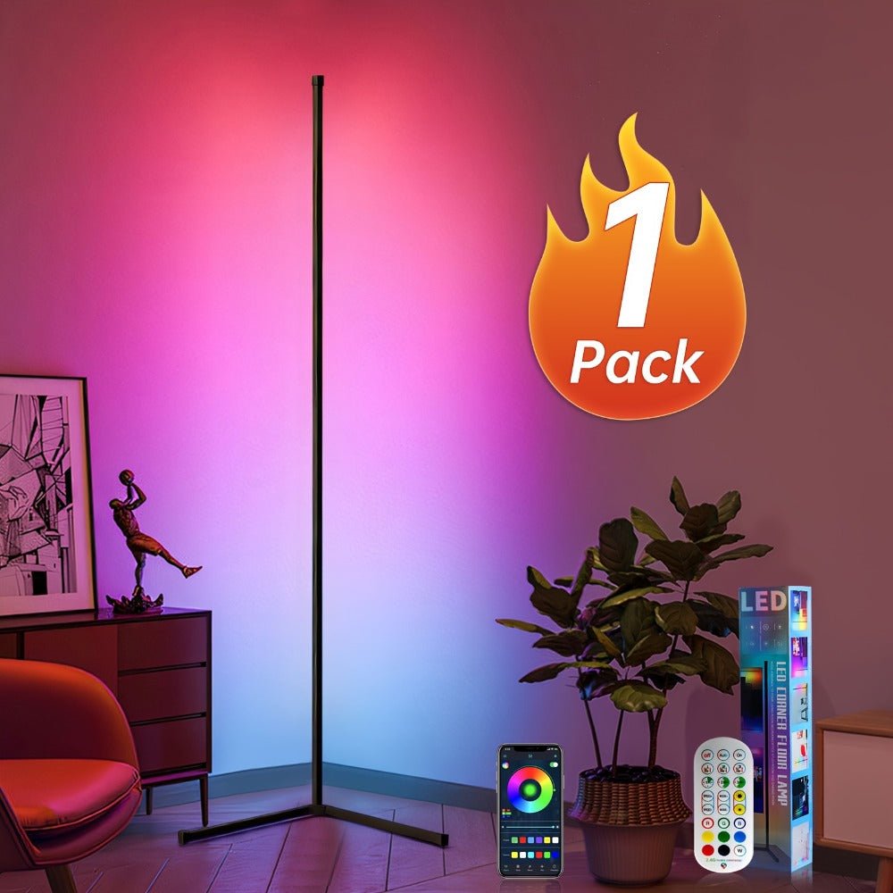 RGB Smart Floor Lamp 56 Inch, 16 Million DIY Color Changing with App & Remote Control, Music Sync