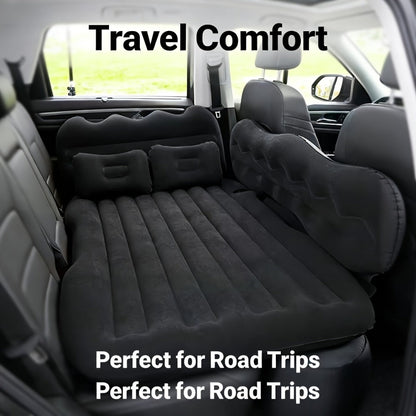 Car Inflatable Mattress for SUV Back Seat – Portable Foldable Air Bed, PVC Flocking, with Air Pump, 2 Pillows & Storage Bag (5 Colors)